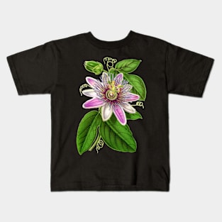 Passion Flower - Passion Vine botanical illustration Kids T-Shirt